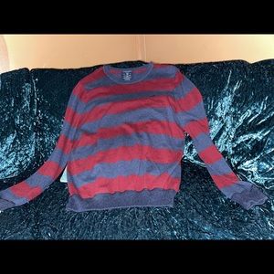 American Eagle dark blue and red striped sweater✨